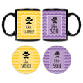 Cool Moustache Like Father Like Son Mug Set of 2