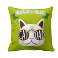 World's Best Cat Dad Cushion Cover - Personalised Pet Gift