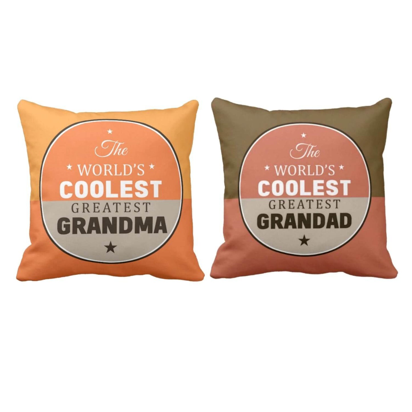Coolest Greatest Grandma Grandpa Cushion Cover Set of 2