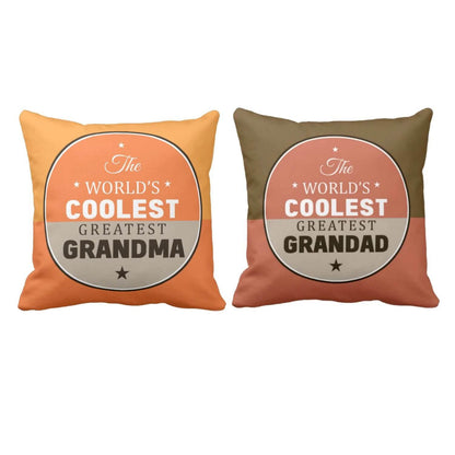 Coolest Greatest Grandma Grandpa Cushion Cover Set of 2