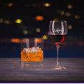 Hubby Wifey Wine and Whiskey Glasses, Couple Set of 2