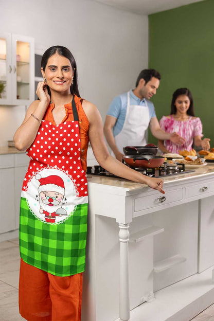 Cutesantaprintedchristmasapronfemal