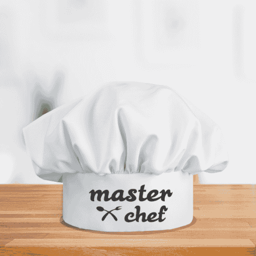 Dad master chef with chef hat