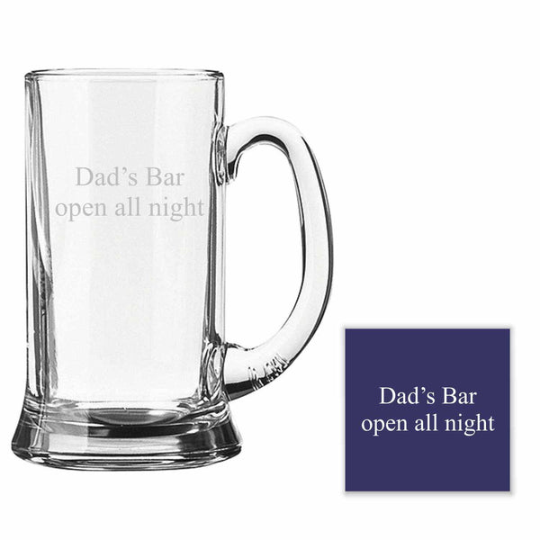 Engraved Dad's Bar Beer Mug