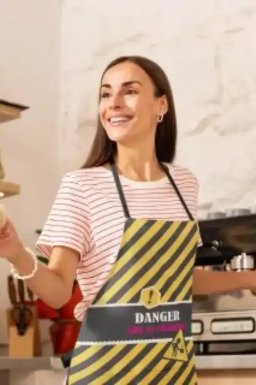 Danger She is Cooking Apron