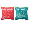 Definition Of Mom Dad Cushion Cover Set of 2 - Parents Gift