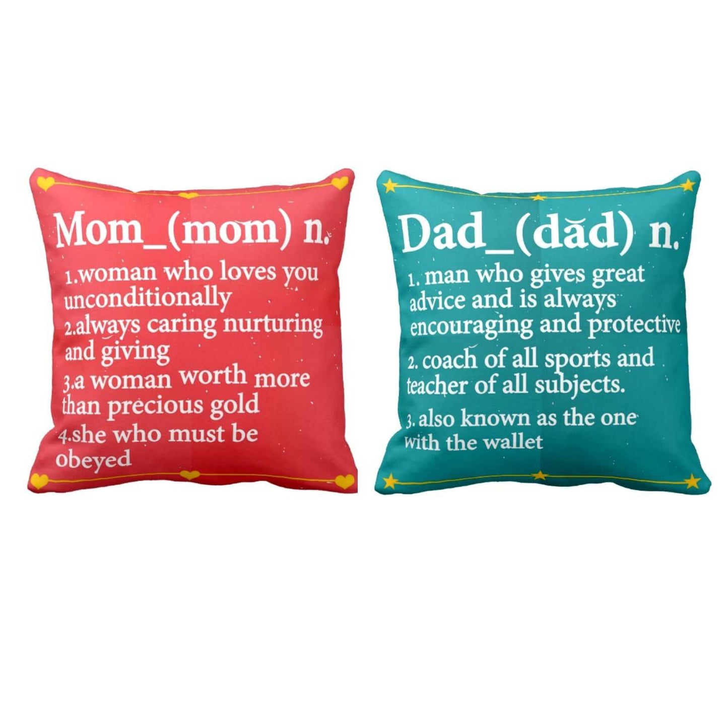 Definition of Mom Dad Cushion Cover Set of 2