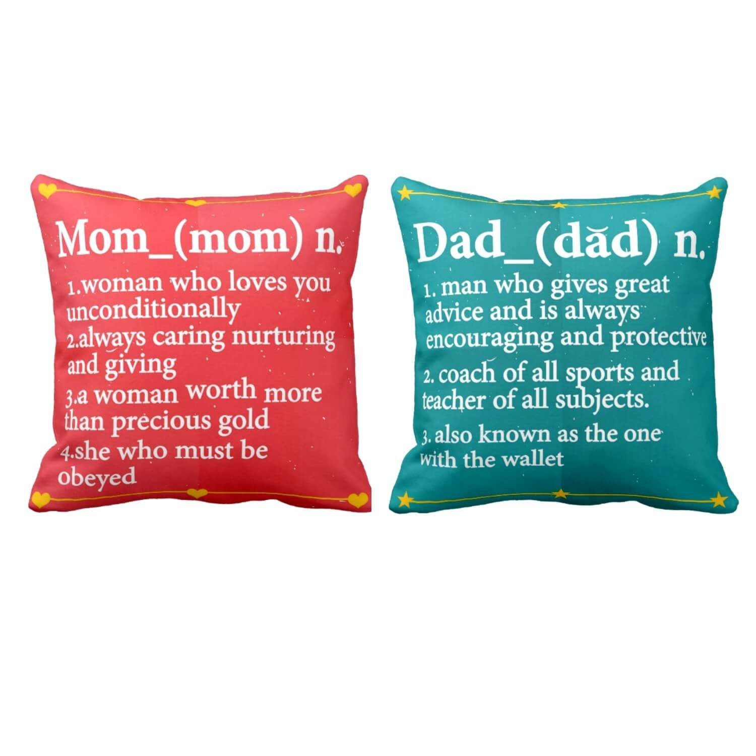 Definition of Mom Dad Cushion Cover Set of 2