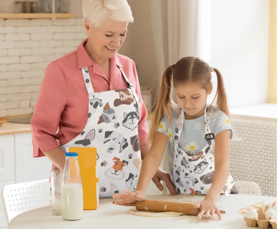 Dog Pattern Kids Apron