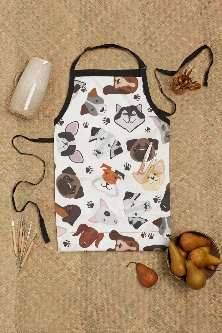 Dog Pattern Kids Apron