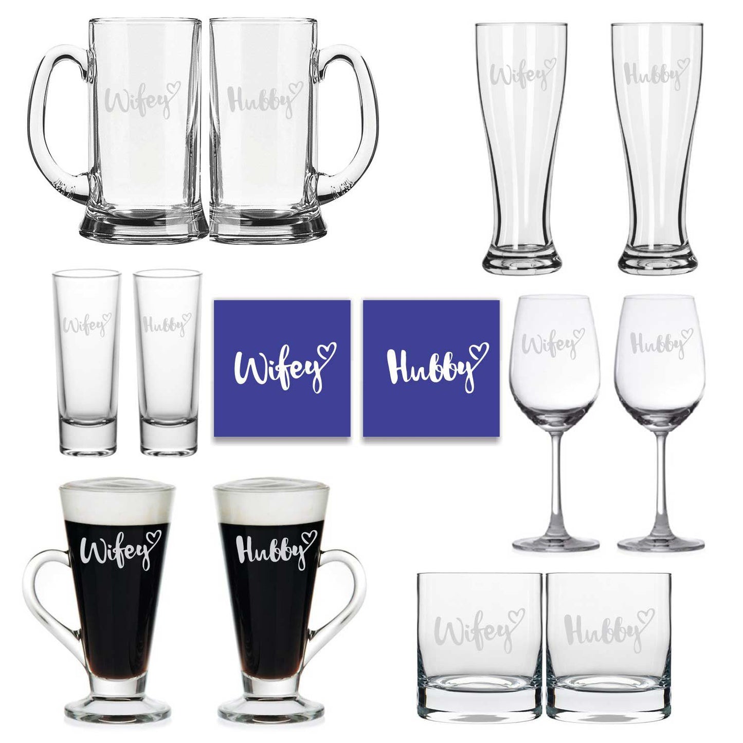 Engraved Hubby Wifey Couple