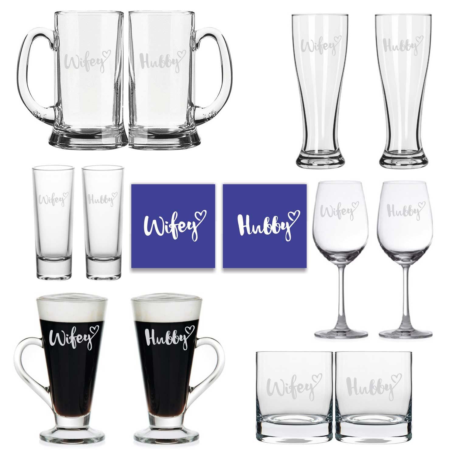 Engraved Hubby Wifey Couple