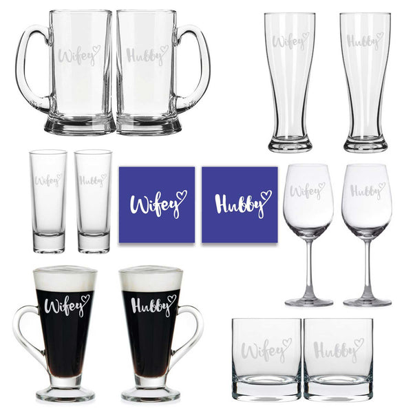 Engraved Hubby Wifey Couple