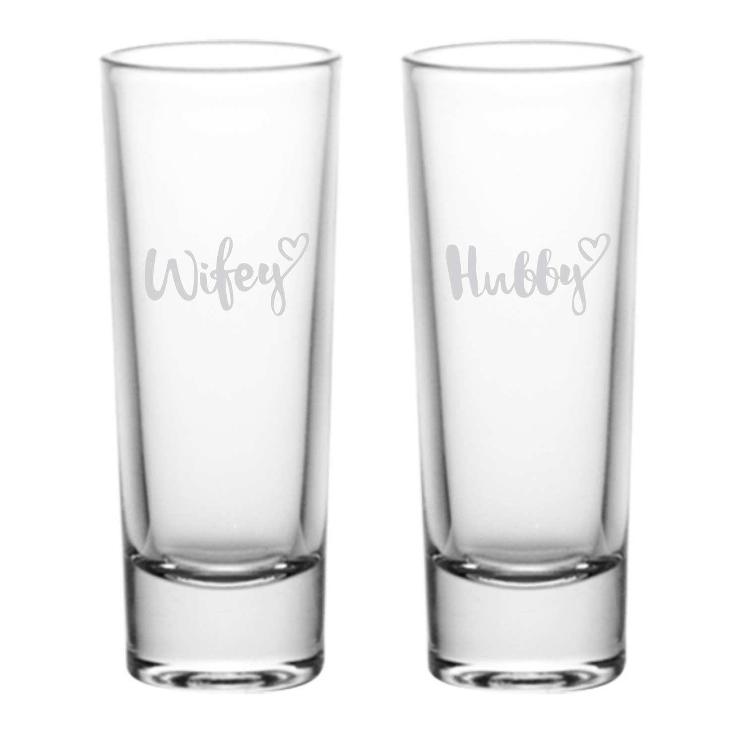 Engraved-Hubby-Wifey-Shot-Glasses