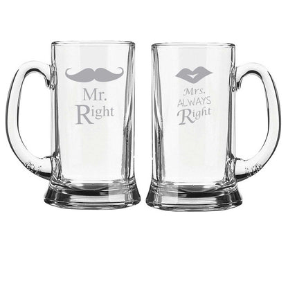 Engraved-Mr-Right-Mrs-Always-Right-Beer-Mug-1