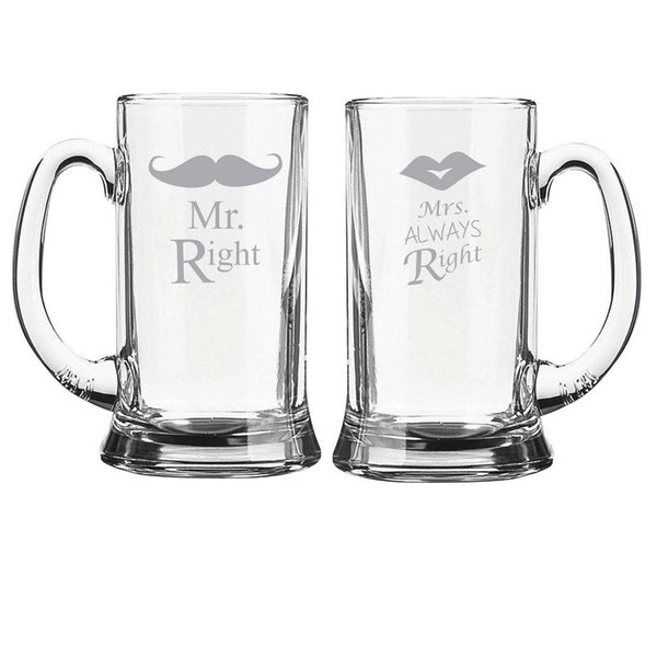 Engraved-Mr-Right-Mrs-Always-Right-Beer-Mug-1