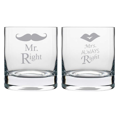 Engraved-Mr-Right-Mrs-Always-Right-Whiskey-Glasses