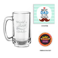 World's Best Dad Beer Mug with Fridge Magnet, Engraved