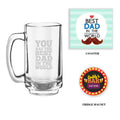 Best Dad Beer Mug with Fridge Magnet, Engraved