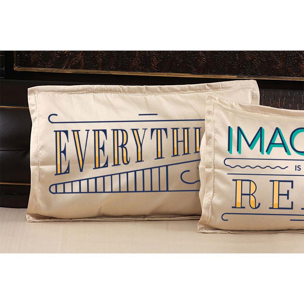 Everything-You-Can-Imagine-Is-Real-Quote-Bedsheet-Beige-Pillow