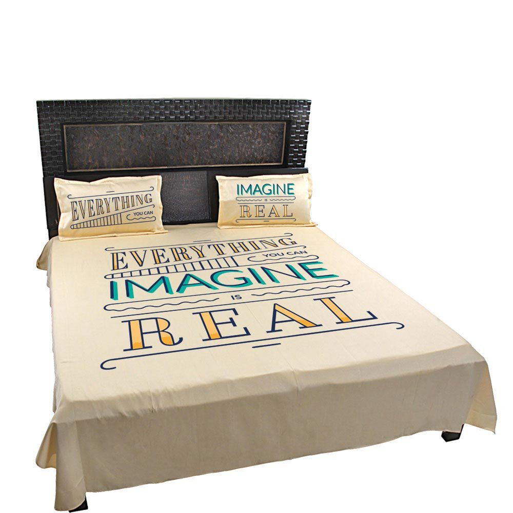 Everything-You-Can-Imagine-Is-Real-Quote-Bedsheet-Mango