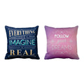 Follow Your Dreams Quote Cushion Cover, Set of 2