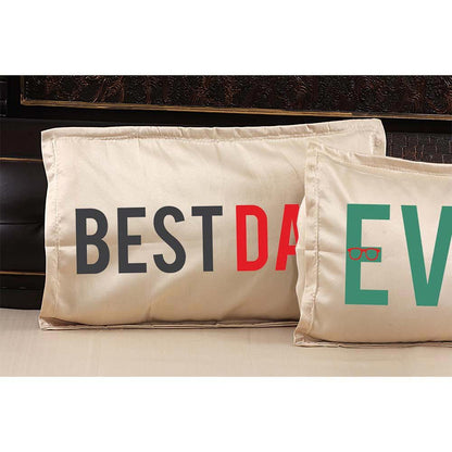 Funky-Best-Dad-Ever-Bed-sheet-With-Pillow-Covers-Beige