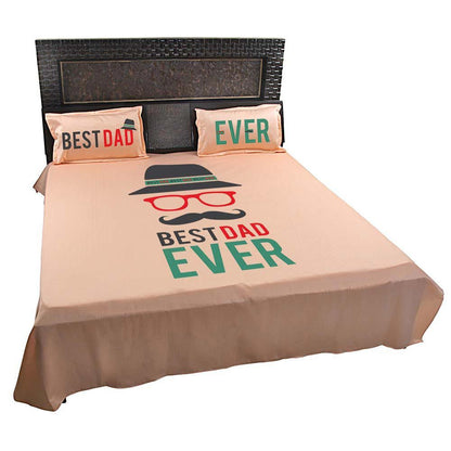 Funky-Best-Dad-Ever-Bed-sheet-With-Pillow-Covers-Peach