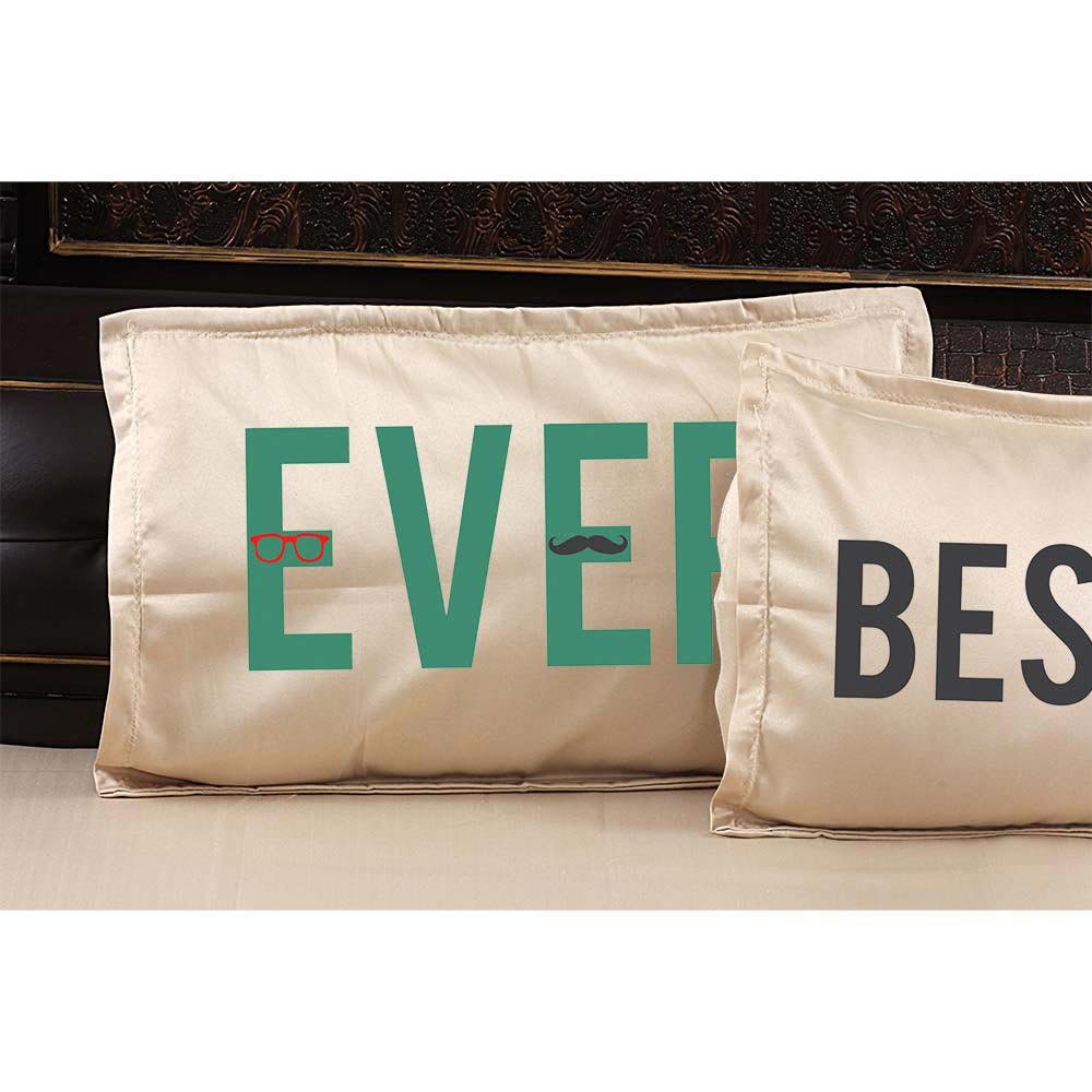 Funky-Best-Dad-Ever-Bed-sheet-With-Pillow-Covers-Pillow_1-Beige