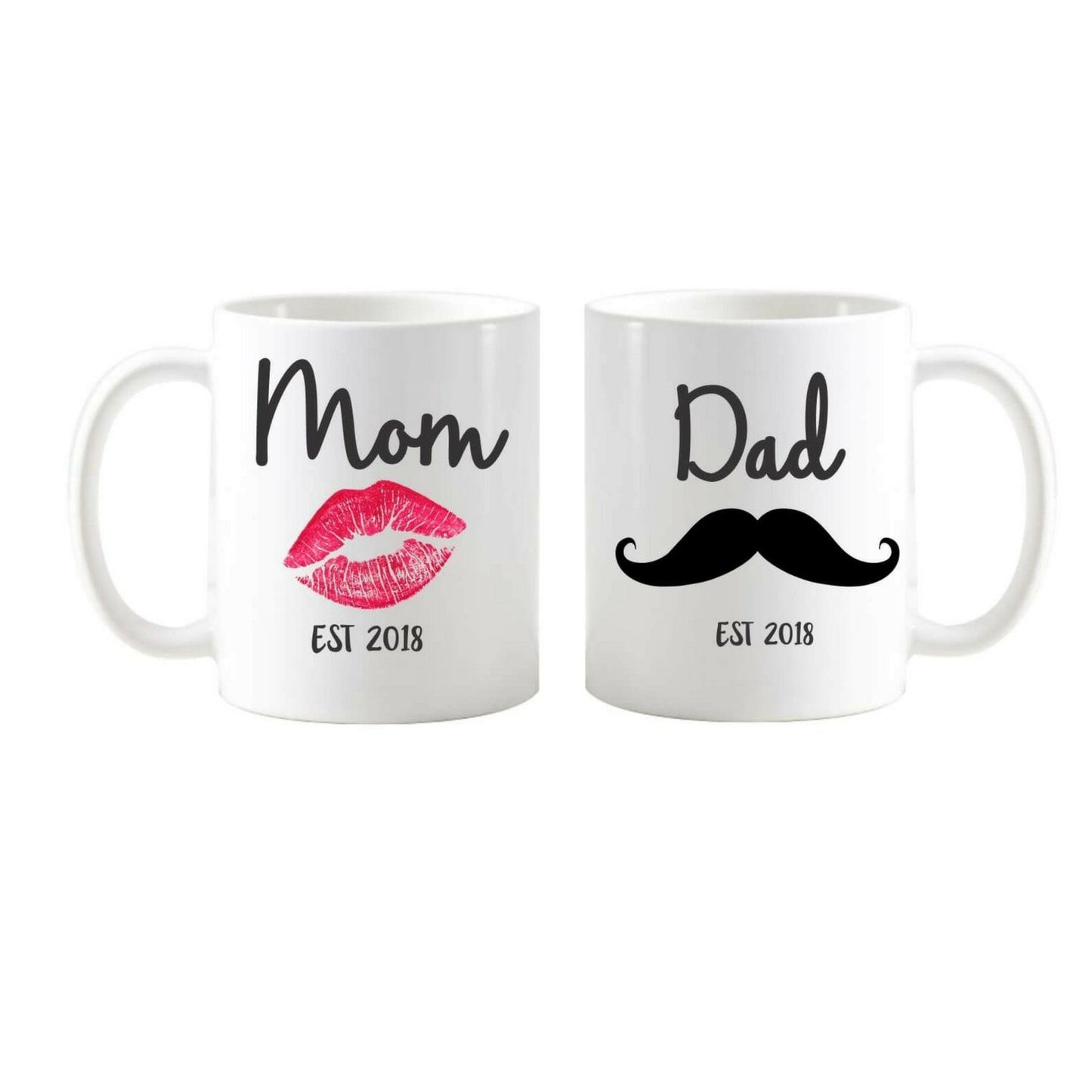 Funky-moustache-and-kisses-mom-Dad-Mugs-2