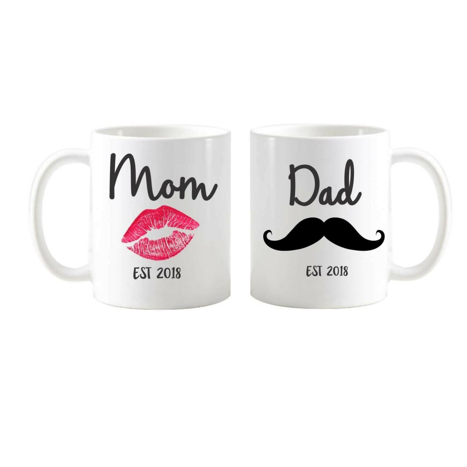 Funky-moustache-and-kisses-mom-Dad-Mugs-2