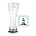 Funny Dad Boss Beer Pilsner Glass, Personalised Gift
