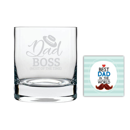 Funny Dad Boss Whiskey Glass