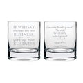 Whiskey Glasses Set of 2 - Funny Quote Engraved