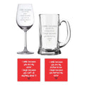 Bhaiya Bhabhi Engraved Beer Mug & Wine Glass Combo