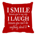 Funny Teasing Wife Cushion Cover - Quirky Gift for Her