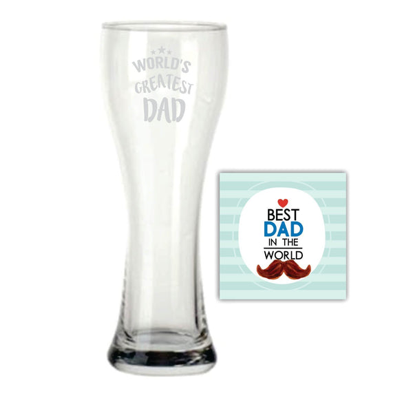 Glitzy Worlds Greatest Dad Beer Pilsner Glass
