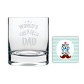 Glitzy World's Greatest Dad Whiskey Glass Gift