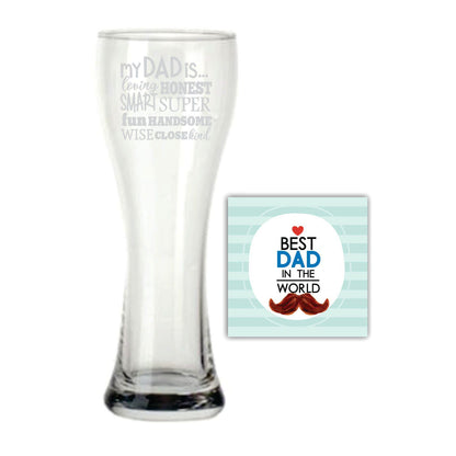 Handsome Cool Dad Beer Pilsner Glass