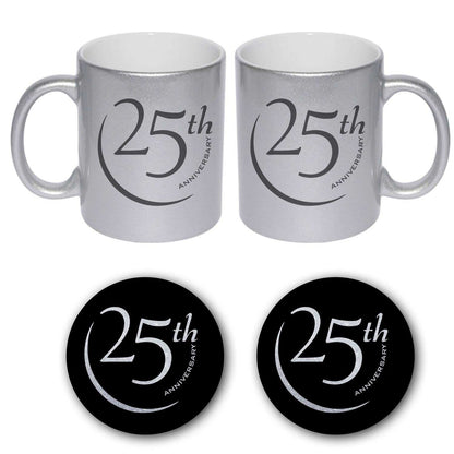 25th Happy Silver Anniversary Couple Coffee Mugs