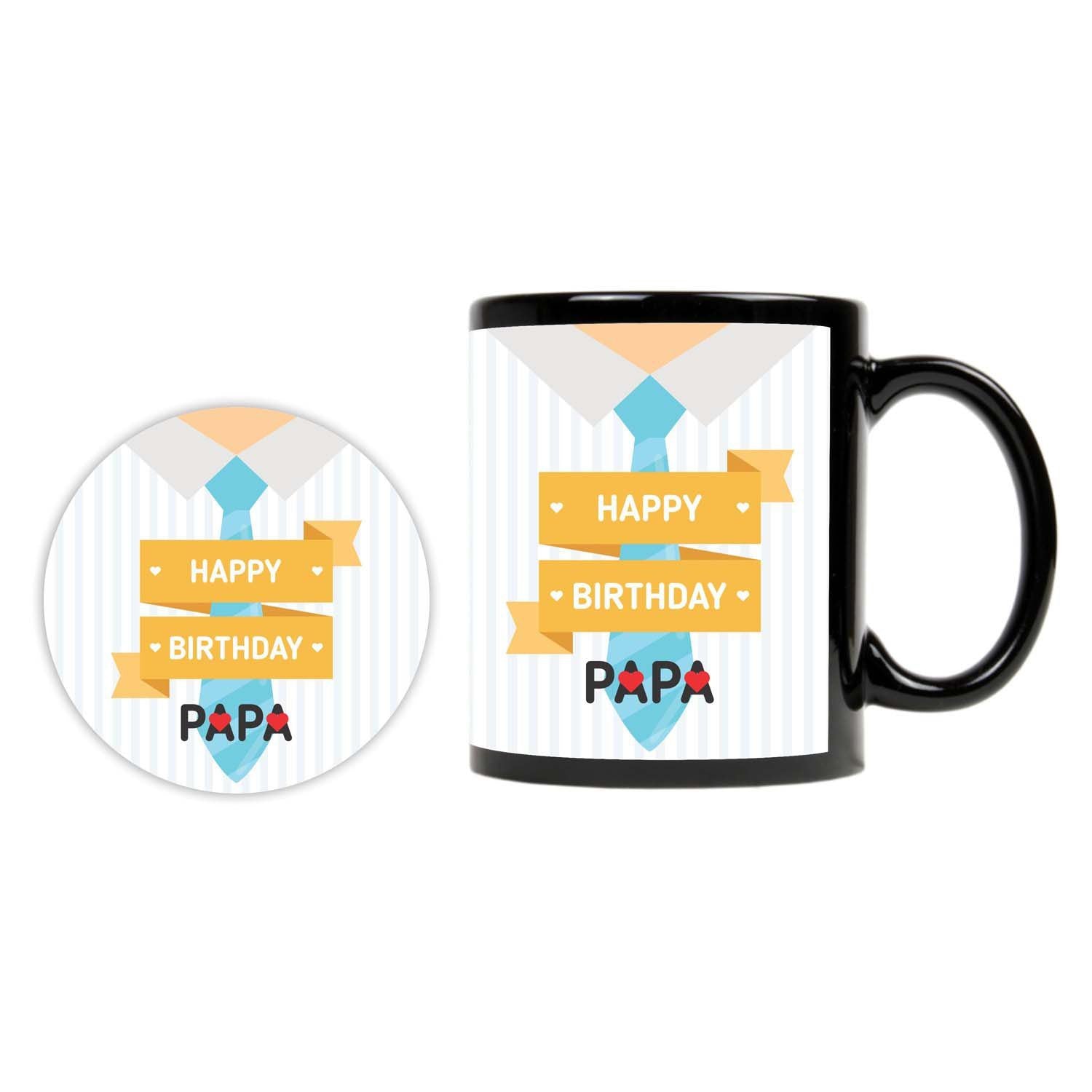 Happy Birthday Papa Black Mug