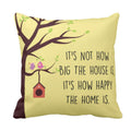 Happy Home Cushion Cover - Personalised Housewarming Gift