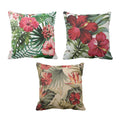 Hawaiian Floral Cushion Cover Set of 3 for Tropical Decor