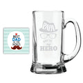 Beer Mug - Hero Papa Dad, Personalised Gift for Him