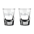 Engraved Hubby Wifey Shot Glasses Set of 2