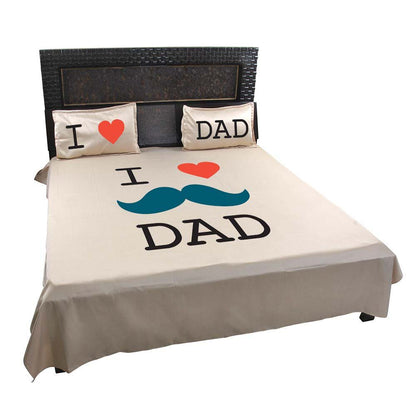I-Love-Dad-Bedsheet-Beige