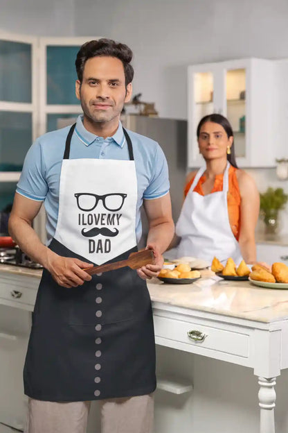 I Love My Dad Apron With Chef Hat