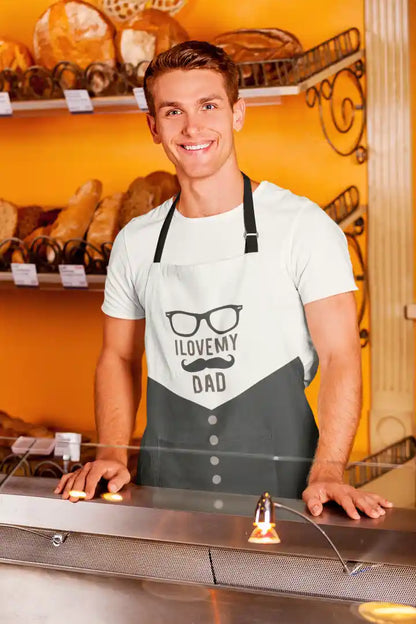 I Love My Dad Apron With Chef Hat