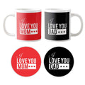 I Love You Mom Dad Couple Coffee Mugs Set