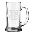 Intelligent People Enjoy Beer Engraved Beer Mug
